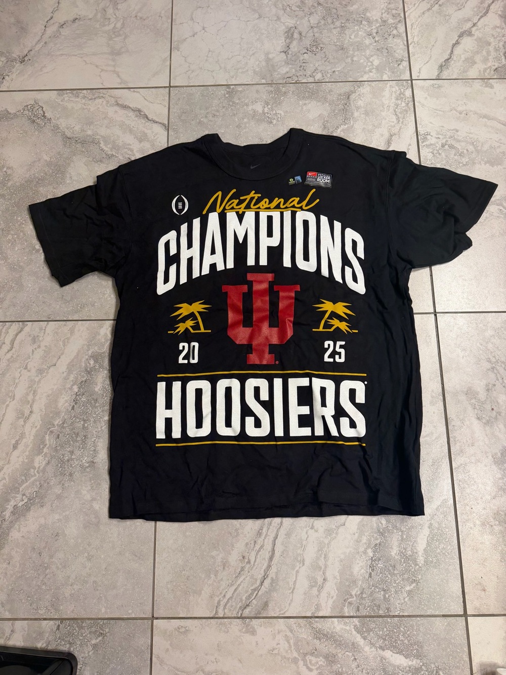 Nike Indiana Hoosiers 2025 National Champions Locker Room T-Shirt Black Medium